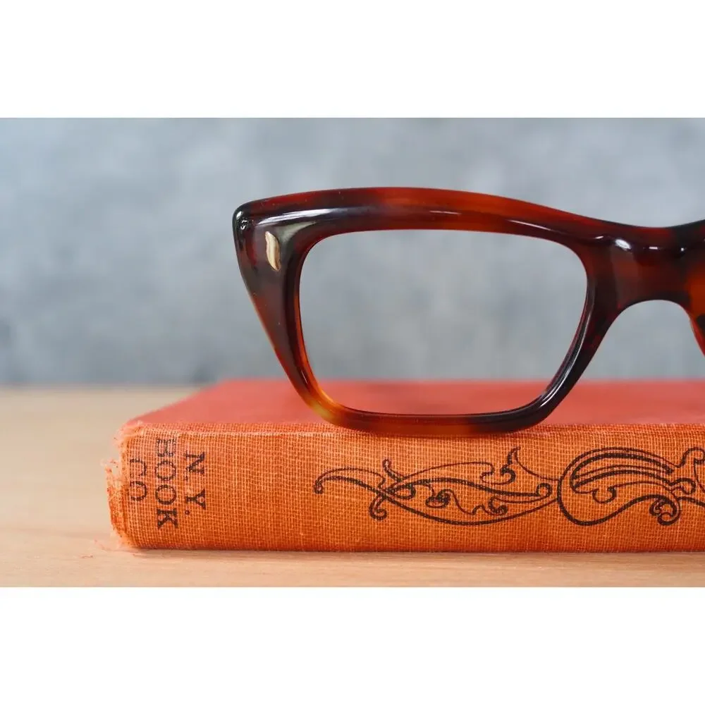 Vintage Cateye Eyeglasses 1960s Made In France ebony Rockabilly pin up Retro
